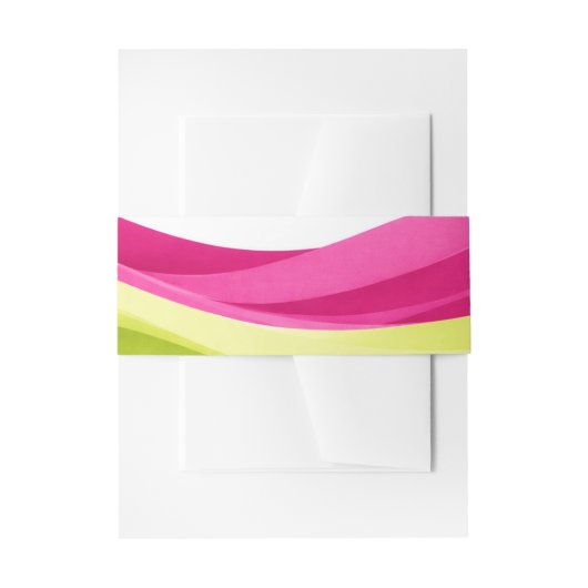 Fuchsia and Lime Green Modern Wedding  招待状ベリーバンド (正面例)