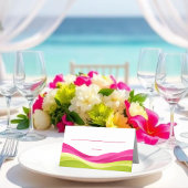 Fuchsia and Lime Green Wedding プレイスカード