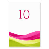 Fuchsia and Lime Green Wedding Table Number テーブルナンバー (裏面)