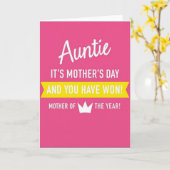 Fuchsia Auntie Mothers Day Card カード (黄色い花)