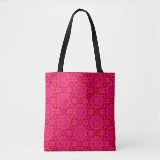 Fuchsia Bloom Geometry Pattern トートバッグ