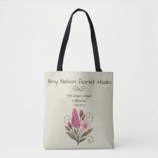 Fuchsia & Blush Floral Tote Bag – Botanical Design トートバッグ
