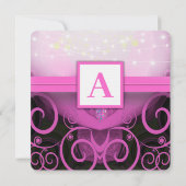 Fuchsia Calla Lily Flower Wedding Invitation 招待状 (裏面)