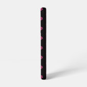 Fuchsia Cat Paw Pattern on Black Background Samsung Galaxyケース (左側面)