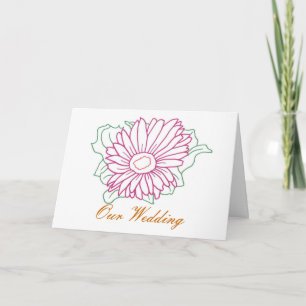 Fuchsia Daisy drawing Our Wedding Invitation Cards 招待状
