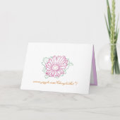 Fuchsia Daisy drawing Our Wedding Invitation Cards 招待状 (裏面)