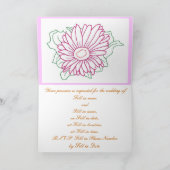 Fuchsia Daisy drawing Our Wedding Invitation Cards 招待状 (内部)