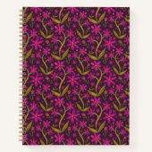 Fuchsia | Dancing Watercolor Daisies ノートブック (正面)