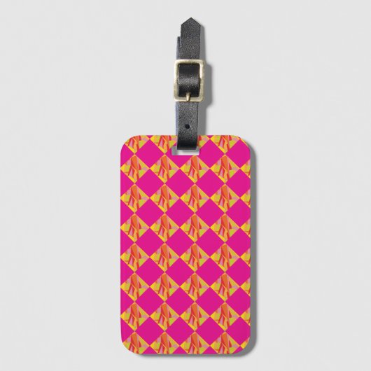 Fuchsia Diamond Luggage Tag ラゲッジタグ (正面縦)