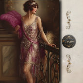 Fuchsia Flapper Glam Decoupage 薄葉紙