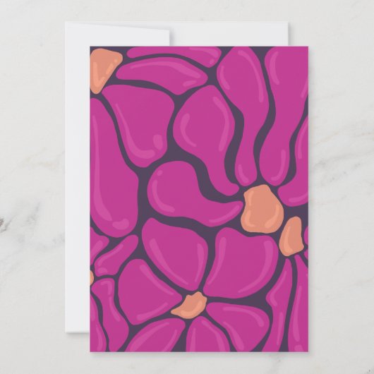 Fuchsia Floral Motif Note Card サンキューカード (裏面)