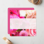 Fuchsia Florals Place Setting Card ノートカード (正面/裏面インサイチュ)