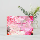 Fuchsia Florals Thank You Card サンキューカード (スタンド正面)
