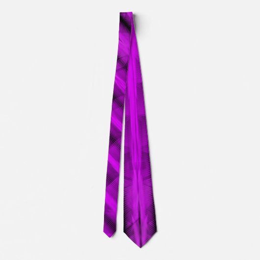 Fuchsia Futuristic Abstract Diagonal Pattern Art ネクタイ (裏面)