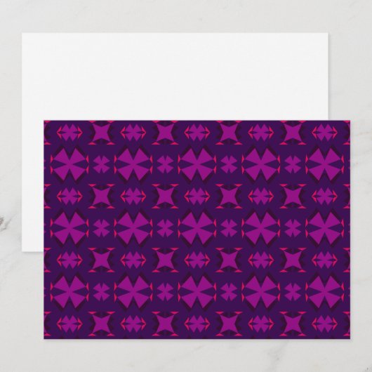 Fuchsia Geotech: A Vibrant Abstract Geometric Text 招待状 (正面/裏面)