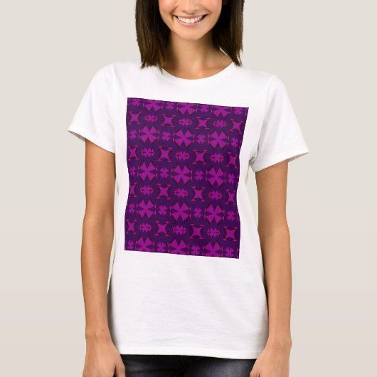 Fuchsia Geotech: A Vibrant Abstract Geometric Text Tシャツ (正面)