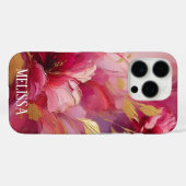 Fuchsia Gold Elegance in Acrylic With Name Case-Mate iPhoneケース (裏面 (横))