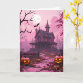 Fuchsia halloween mansion カード (黄色い花)