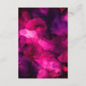 Fuchsia Hot Pink Roses Black Wedding Details エンクロージャーカード (裏面)