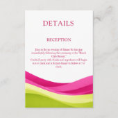 Fuchsia & Lime Green Modern Wedding Details エンクロージャーカード (正面)
