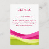 Fuchsia & Lime Green Modern Wedding Details エンクロージャーカード (裏面)