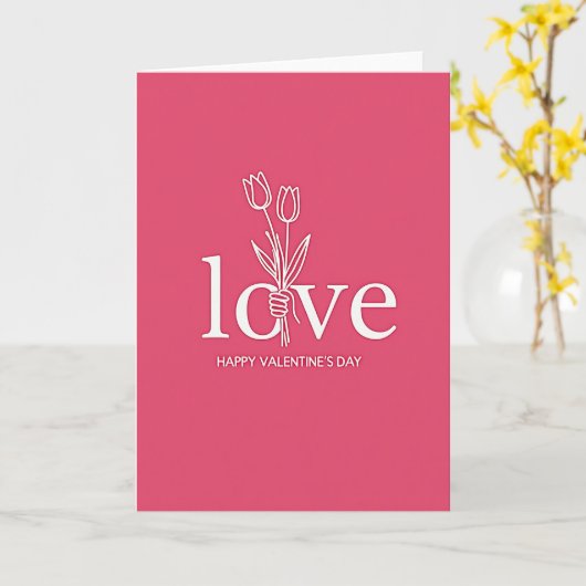 Fuchsia Love Tulip Art Card カード (黄色い花)