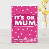 Fuchsia Mums Day Polka Dot Card カード (黄色い花)