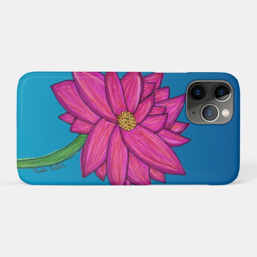 Fuchsia Pink Flower Case-Mate iPhoneケース (裏面(横))