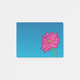 Fuchsia Pink Flower Wide Post-It Notes ポストイット