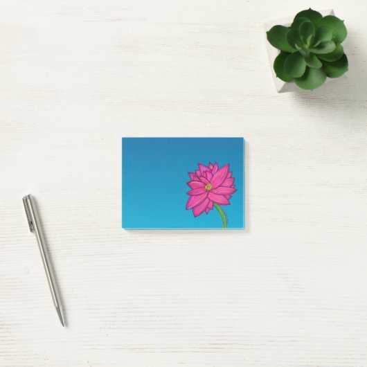 Fuchsia Pink Flower Wide Post-It Notes ポストイット (オフィス)