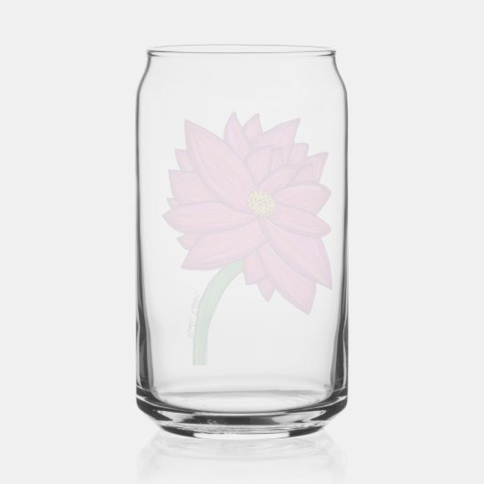 Fuchsia Pink Flower with blue background Tote ガラス缶 (裏面)