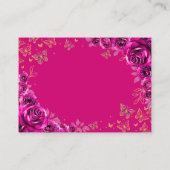Fuchsia Pink Gold Quinceanera Reception Details エンクロージャーカード (裏面)