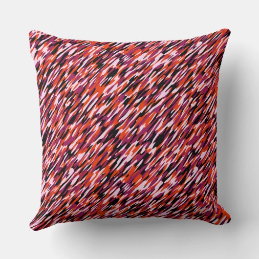 Fuchsia pink, orange, black and white camo  クッション (裏面)