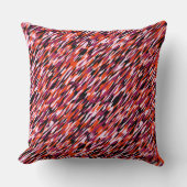 Fuchsia pink, orange, black and white camo  クッション (正面)