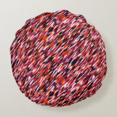 Fuchsia pink, orange, black and white camo  ラウンドクッション (裏面)