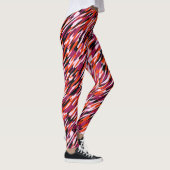 Fuchsia pink, orange, black and white camo  レギンス (右)
