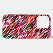 Fuchsia pink, orange, black and white camo iPhoneケース (裏面横)