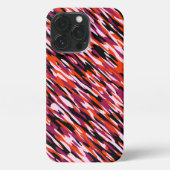 Fuchsia pink, orange, black and white camo  iPhoneケース (裏面)