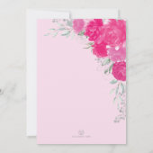 Fuchsia Pink Silver Sweet Sixteen 16th Birthday 招待状 (裏面)