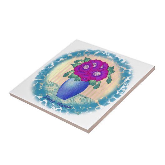 Fuchsia Poppy tile タイル (側面)