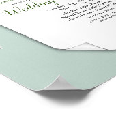 Fuchsia  Protea's with Greens & Gold Announcement ポスター (角)