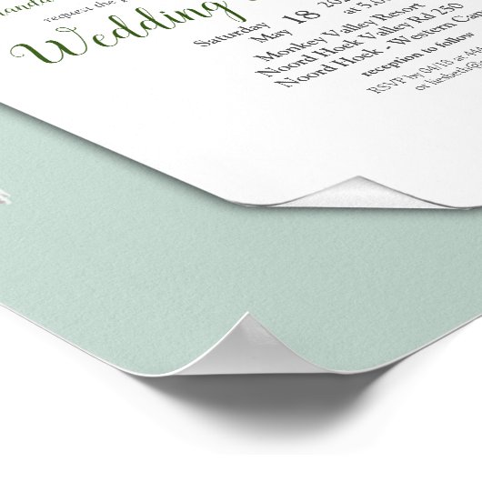 Fuchsia  Protea's with Greens & Gold Announcement ポスター (角)