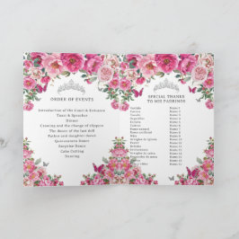 Fuchsia Quinceanera Padrinos Church Events Program プログラム