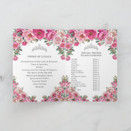 Fuchsia Quinceanera Padrinos Church Events Program プログラム