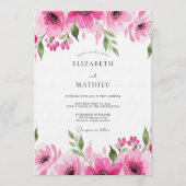 Fuchsia Romantic Bloom Wedding 招待状 (正面)