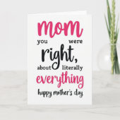 Fuchsia Script Mothers Day Card カード (正面)