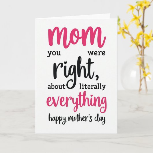 Fuchsia Script Mothers Day Card カード (黄色い花)
