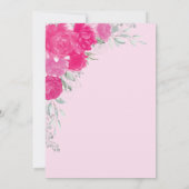 Fuchsia Silver Quinceañera Flower 15th Birthday 招待状 (裏面)