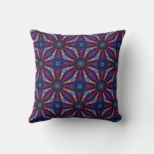 Fuchsia Stargazer Throw Pillow クッション (裏面)