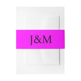 Fuchsia Wedding Monogram Belly Bands 招待状ベリーバンド